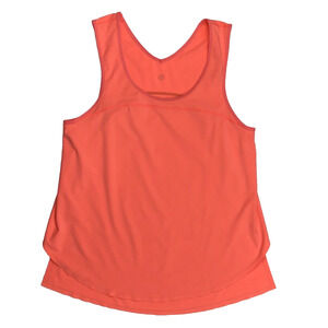 Lululemon Women's Sz 4 Run Split Singlet Sleeveless Scoop Neck Tank Orange Coral
